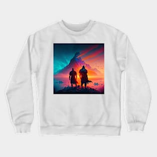 Valheim Vikings Nearing the Mountain Crewneck Sweatshirt